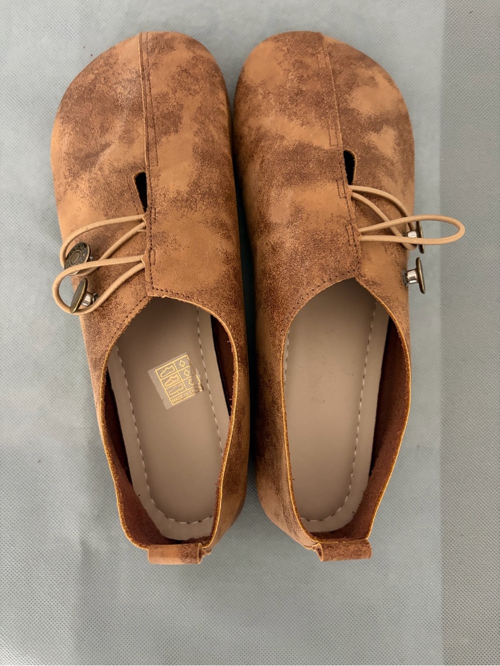 Flat Shoes Jeans Women’s Size 41 EU Brown Suede Lace Up Flat Shoes(B202)